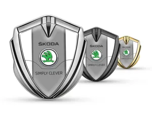 Skoda Metal Abovedado Emblema Opulenta Remate Aleación Detalle
